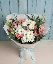 Букет цветов из:  Розы, Лизиантусы и Хризантемы #REPLACE_PRED# Кумыше