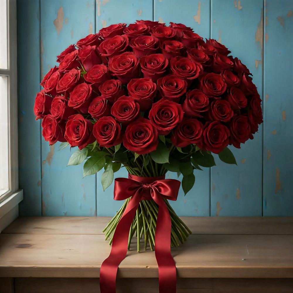 Букет Красные розы Блэк Меджик в Кумыше