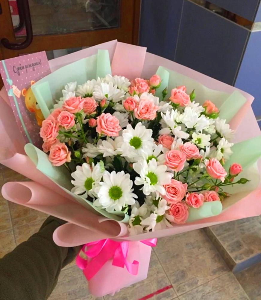 Букет цветов из: Розы и Хризантемы в Кумыше