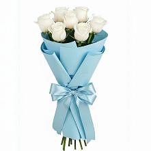 Букет 7 белых роз Проуд в Кумыше