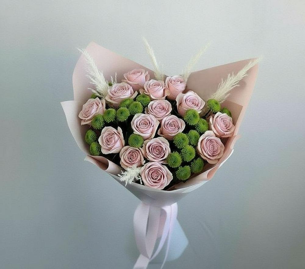 Букет цветов из: Розы и Хризантемы в Кумыше