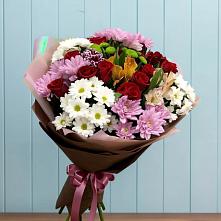 Букет цветов из:  Розы, Хризантемы и Альстромерии в Кумыше