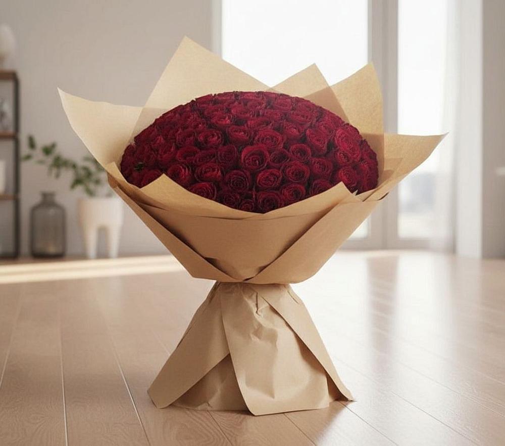 Букет 101 Красная роза в Кумыше
