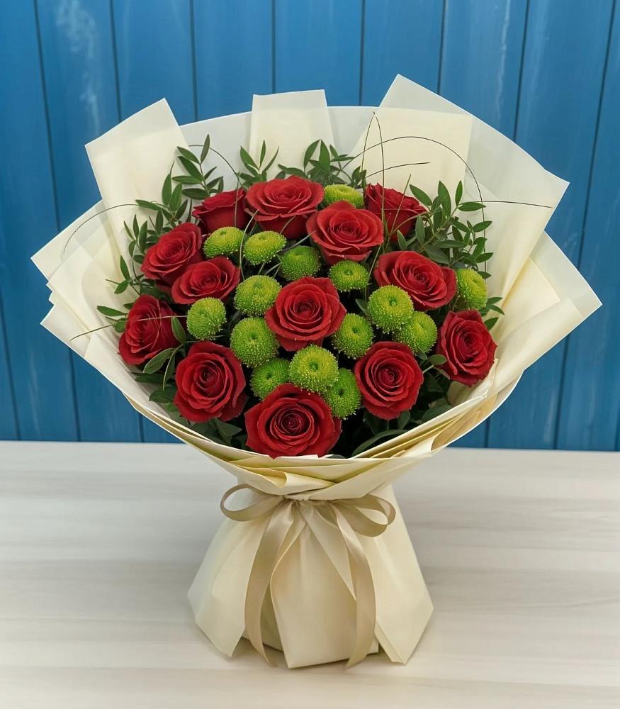 Букет цветов из: Розы и Хризантемы в Кумыше